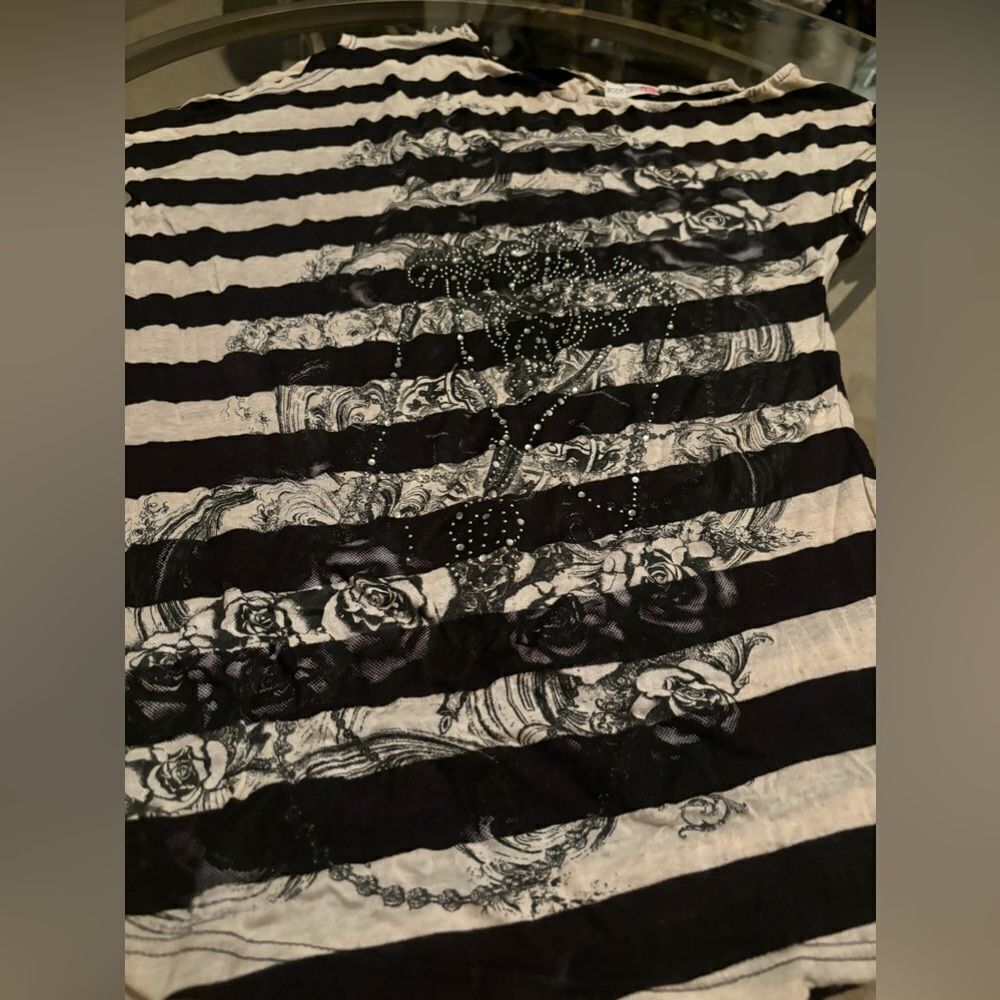 Black & White rhinestone T shirt